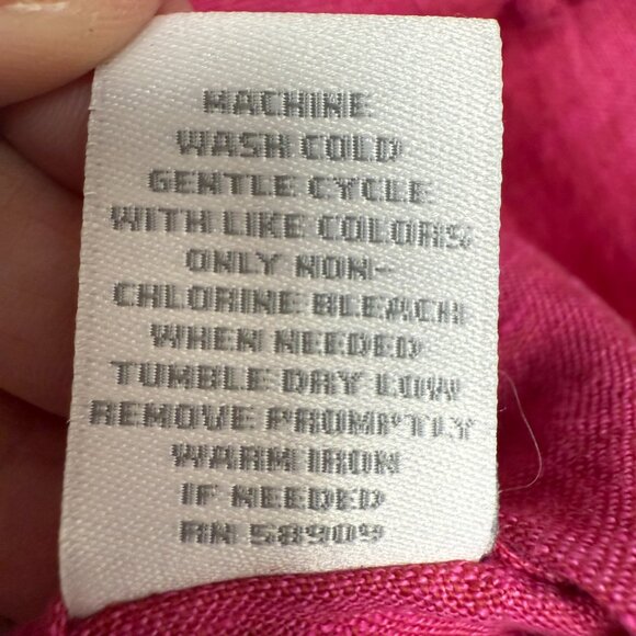 EUC Men's BAIRD‎ MCNUTT Murano Linen Short Sleeve Shirt Fuscia | Size L - Picture 6 of 6